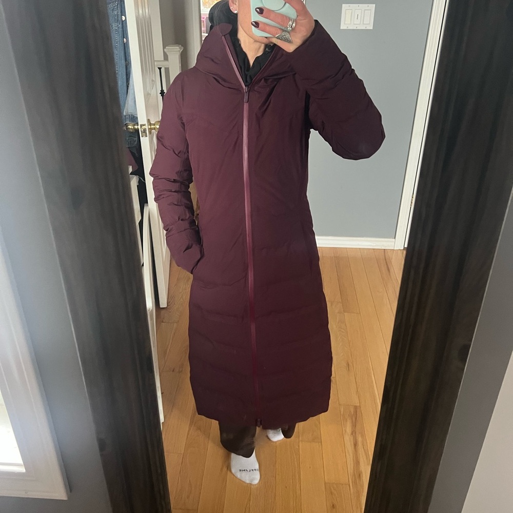 Lululemon Athletica Deep Purple Long Puffer Coat